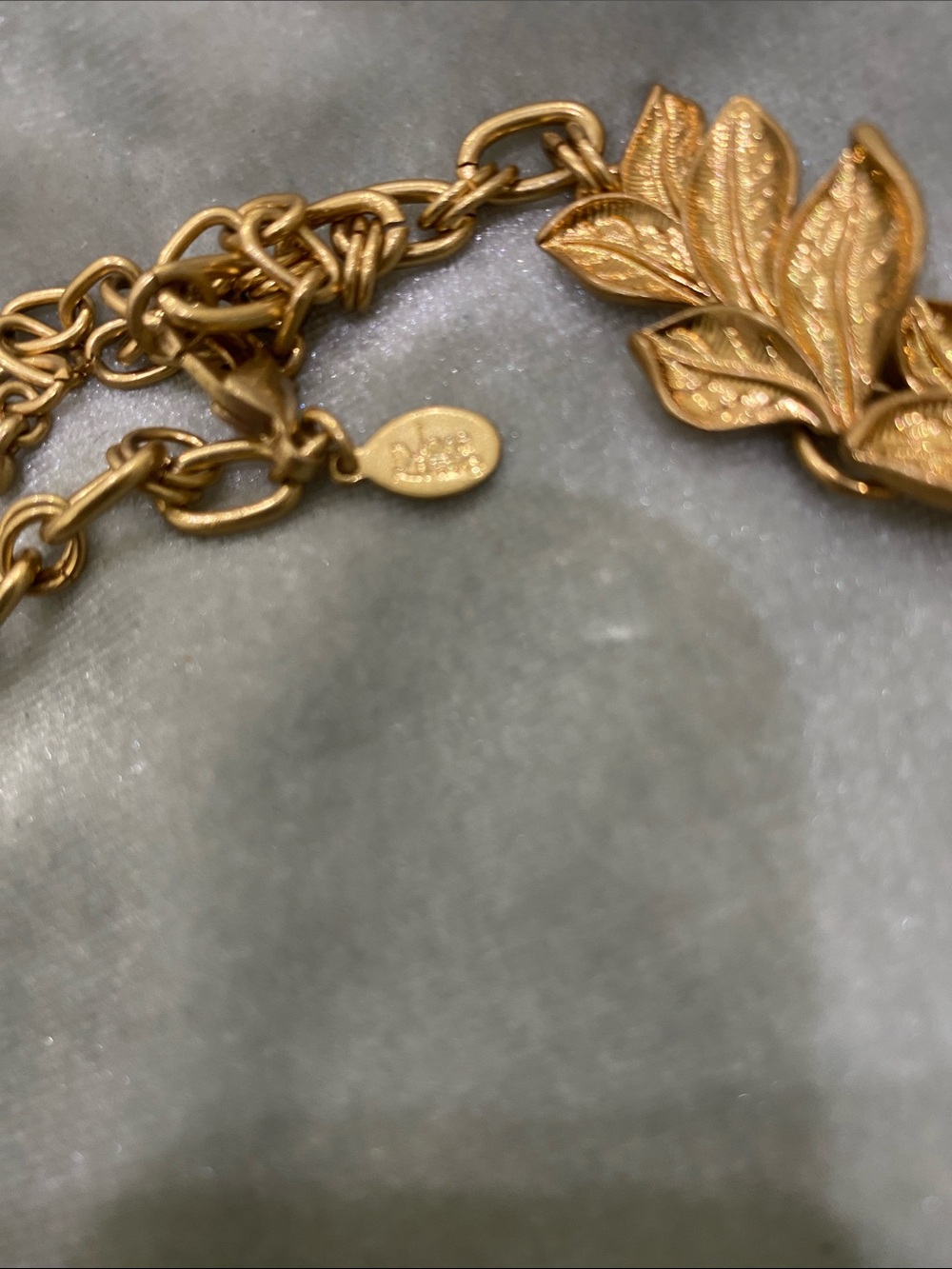 Joan Rivers Gold-Tone Leaf Necklace with White Pearls & Clear Crystals - Picture 2 of 6